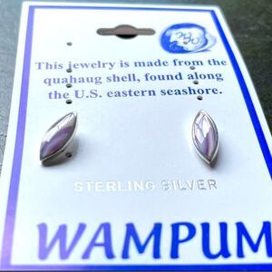 E1009 Novette Sterling Silver Wompum Quahog Stud earrings